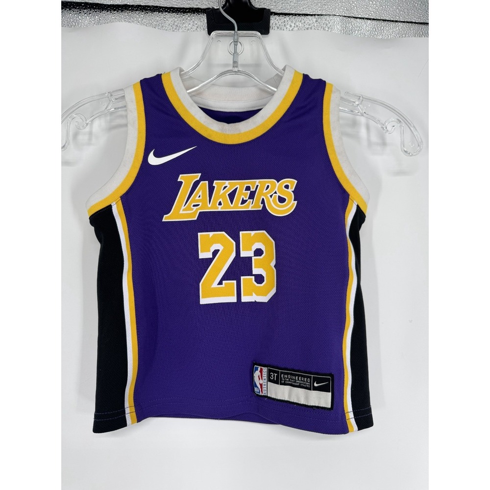 Nike LeBron James #23 Swingman Jersey Toddlers Size 3 T 3T Los Angeles Lakers